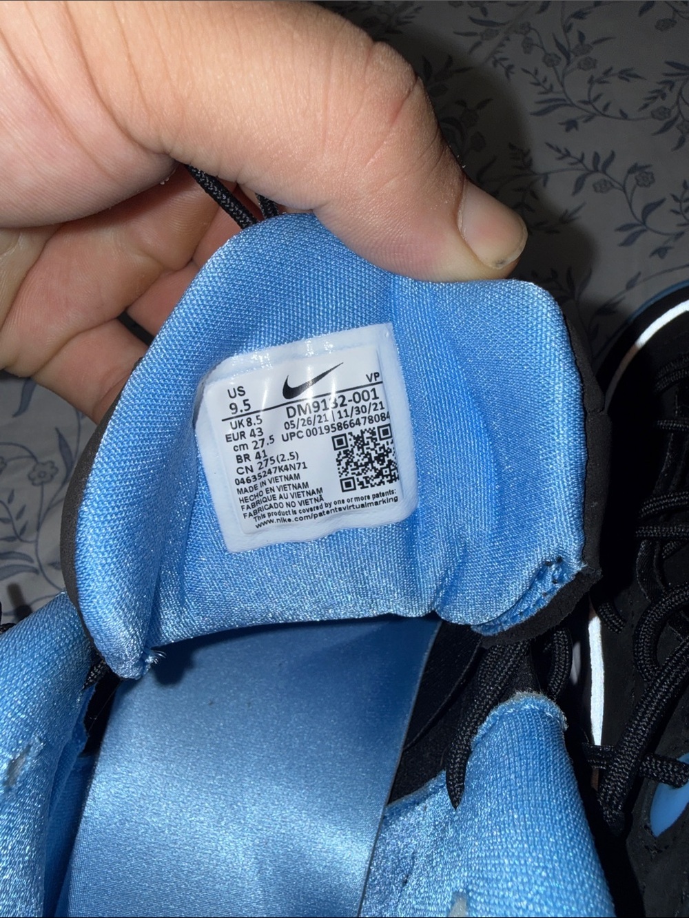 Nike Black & Light Blue High-Top Sneaker - Picture 5 of 5